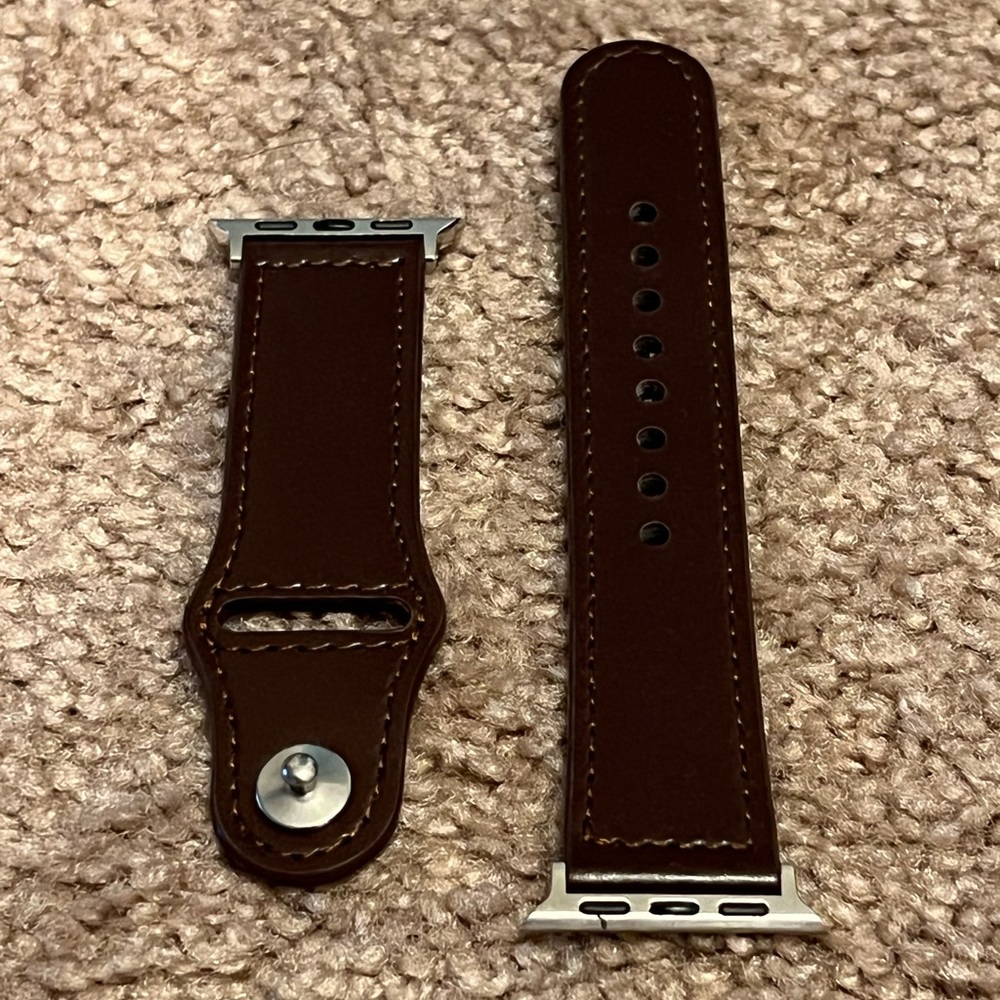 #2 Dark Brown Genuine Leather Apple Watch Band